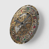 juwelenklok, Steampunk, goud, edelstenen Ronde Klok (Hoek)