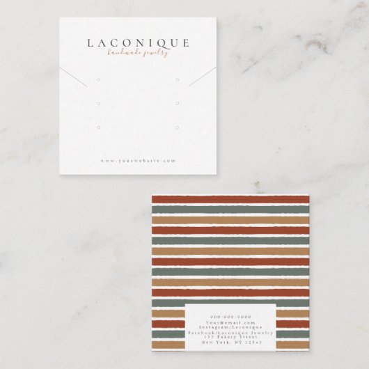 juwelenweergave | Joodse oorten | Modern Vierkante Visitekaartje (Voorkant / Achterkant)