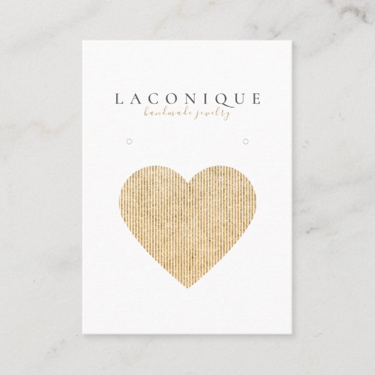 juwelenweergave | Neutraal | Goud hart Visitekaartje (Voorkant)