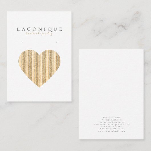 juwelenweergave | Neutraal | Goud hart Visitekaartje (Voorkant / Achterkant)