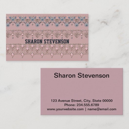 Juwelenwinkel, elegant visitekaartje (Voorkant / Achterkant)