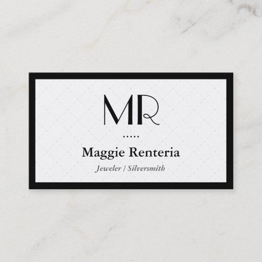 Juweler / Silversmith - Schone stijlvolle monogram Visitekaartje (Voorkant)