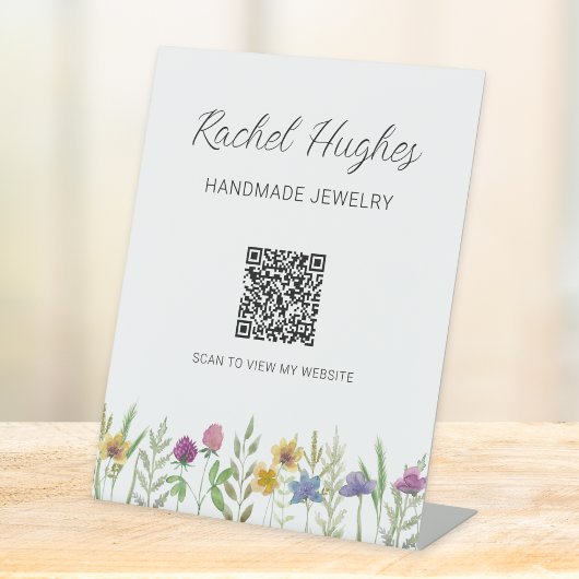 Juwelier Bloemendisplay QR-code Reclamebord Met Voetstuk