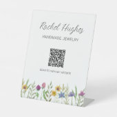 Juwelier Bloemendisplay QR-code Reclamebord Met Voetstuk (Voorkant)