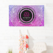 Juwelier Custom Logo Glitter diamantcirkel Spandoek (Insitu)