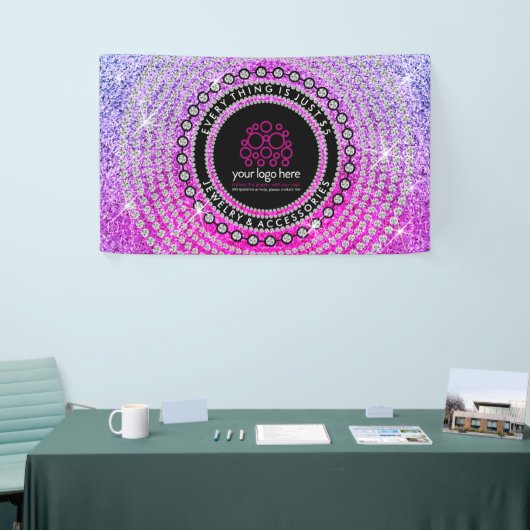 Juwelier Custom Logo Glitter diamantcirkel Spandoek (Beurs)