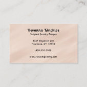 Juwelier Gemoloog Sieraden Design Sales Visitekaartje (Achterkant)