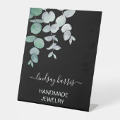 Juwelier Waterverf Eucalyptus Reclamebord Met Voetstuk (Voorkant)