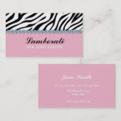 Juwelier Zebra Print Diamond Sparkle Visitekaartje (Voorkant / Achterkant)