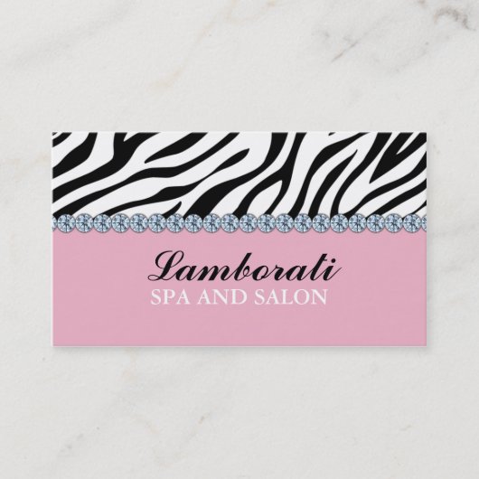 Juwelier Zebra Print Diamond Sparkle Visitekaartje (Voorkant)