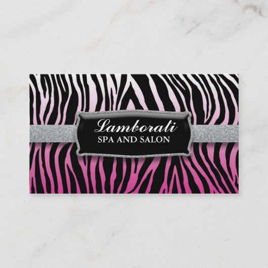Juwelier Zebra Print Diamond Sparkle Visitekaartje (Voorkant)