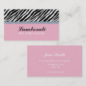 Juwelier Zebra Print Diamond Sparkle Visitekaartje (Voorkant / Achterkant)