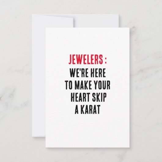 Juweliers: We zijn hier om je hart te laten oversl Bedankkaart (Voorkant)