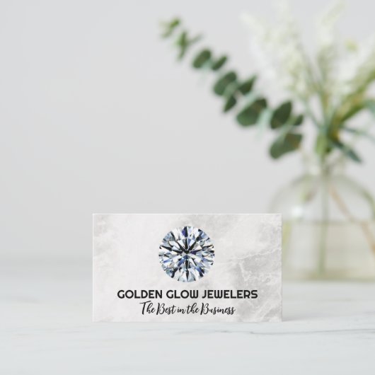 juwelierszaak | diamantsnede visitekaartje (Staand voorkant)