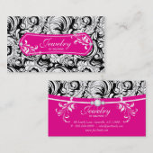 Juwells Visitekaartje Swirls Black roze Gold (Voorkant / Achterkant)