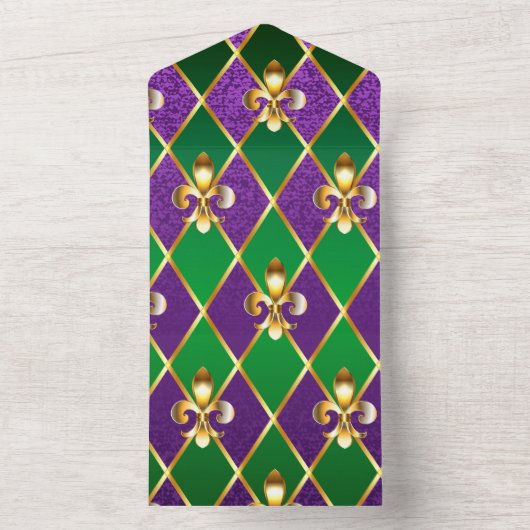 Juwelry Background Mardi Gras All In One Uitnodiging (Binnen)