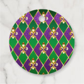 Juwelry Background Mardi Gras Bedankjes Labels (Achterkant)