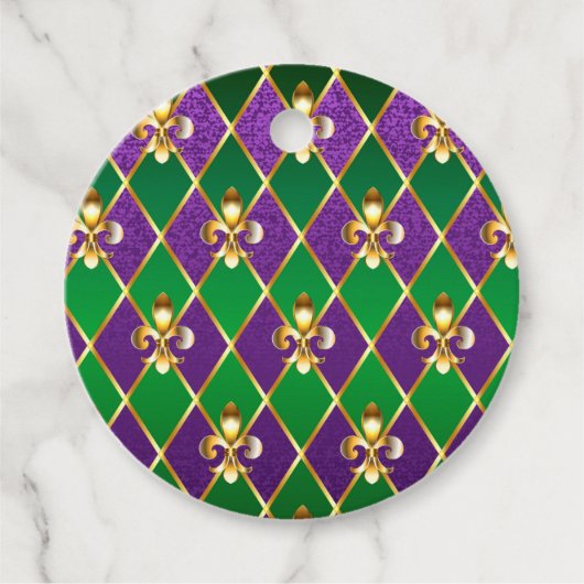 Juwelry Background Mardi Gras Bedankjes Labels (Voorkant)