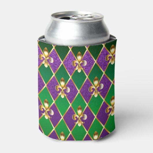 Juwelry Background Mardi Gras Blikjeskoeler (Blikje Voorkant)