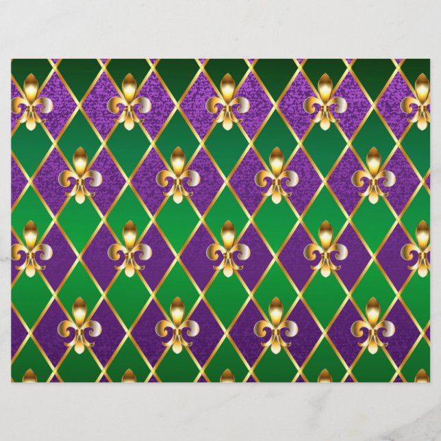 Juwelry Background Mardi Gras Briefhoofd (Voorkant)