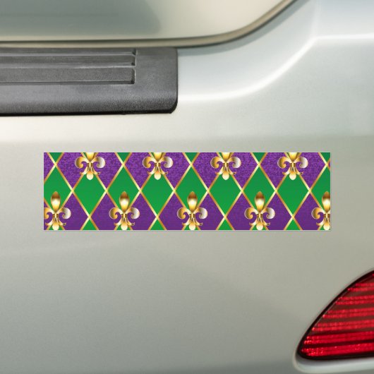 Juwelry Background Mardi Gras Bumpersticker (Op auto)