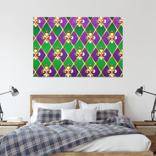Juwelry Background Mardi Gras Canvas Afdruk (Insitu (Slaapkamer))