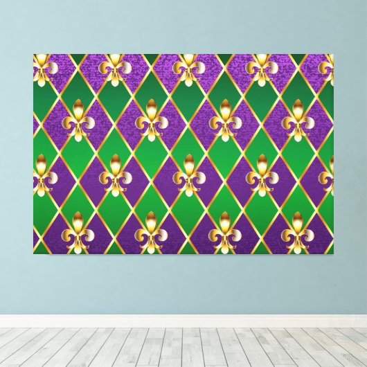 Juwelry Background Mardi Gras Canvas Afdruk (Insitu (Houten vloer))
