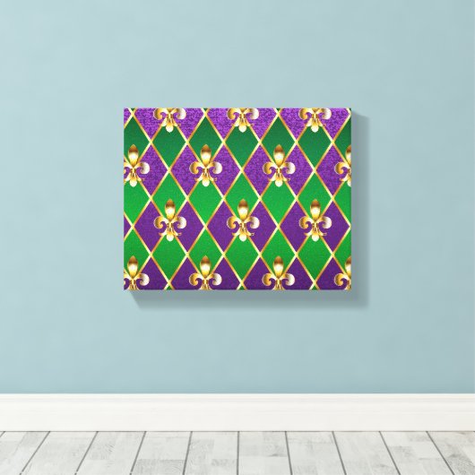 Juwelry Background Mardi Gras Canvas Afdruk (Insitu (Houten vloer))