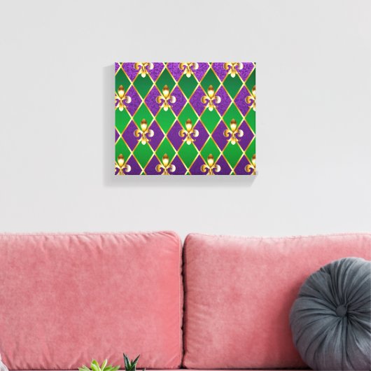 Juwelry Background Mardi Gras Canvas Afdruk (Insitu (Woonkamer))