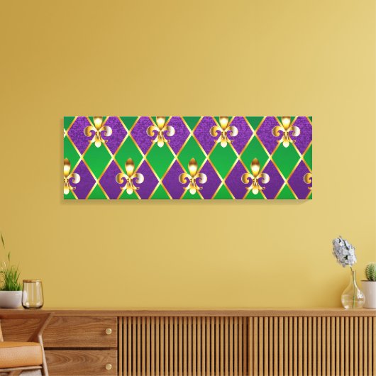 Juwelry Background Mardi Gras Canvas Afdruk (Insitu (Woonkamer))