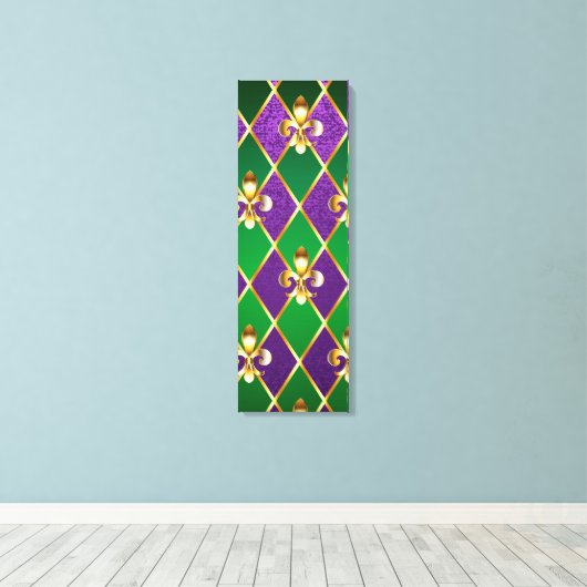 Juwelry Background Mardi Gras Canvas Afdruk (Insitu (Houten vloer))