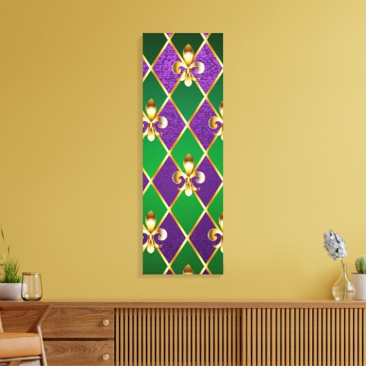 Juwelry Background Mardi Gras Canvas Afdruk (Insitu (Woonkamer))