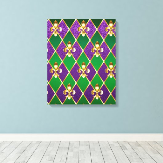 Juwelry Background Mardi Gras Canvas Afdruk (Insitu (Houten vloer))