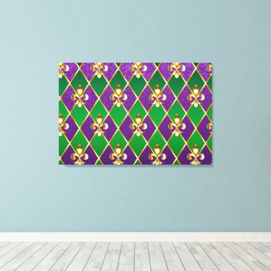 Juwelry Background Mardi Gras Canvas Afdruk (Insitu (Houten vloer))