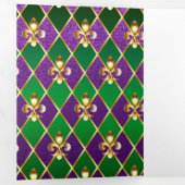 Juwelry Background Mardi Gras Drieluik Uitnodiging (Binnenzijde eerst)