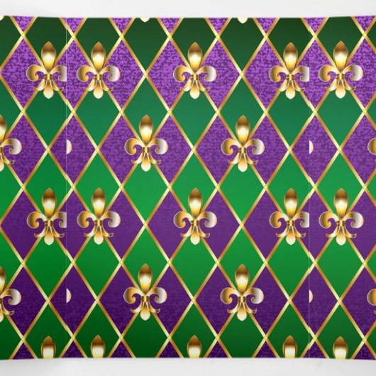 Juwelry Background Mardi Gras Drieluik Wenskaart (Binnenkant midden)