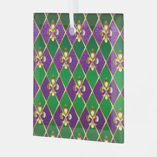 Juwelry Background Mardi Gras Glas Ornament (Voorkant links)
