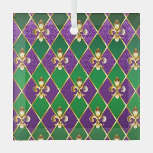 Juwelry Background Mardi Gras Glas Ornament (Voorkant)