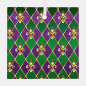 Juwelry Background Mardi Gras Glas Ornament (Achterkant)