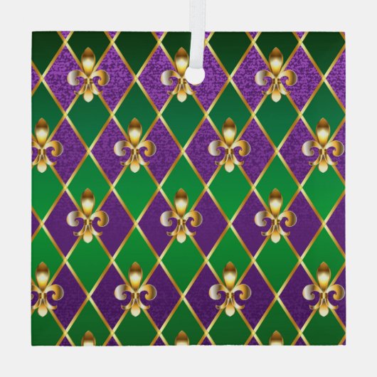 Juwelry Background Mardi Gras Glas Ornament (Achterkant)