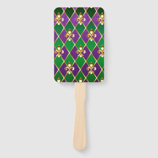 Juwelry Background Mardi Gras Handwaaier (Voorkant)