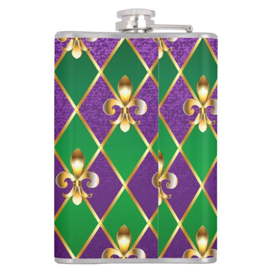 Juwelry Background Mardi Gras Heupfles (Achterkant)