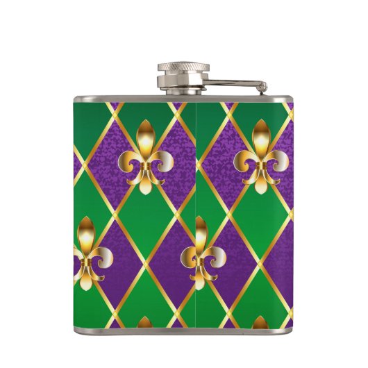 Juwelry Background Mardi Gras Heupfles (Achterkant)