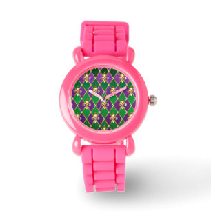 Juwelry Background Mardi Gras Horloge