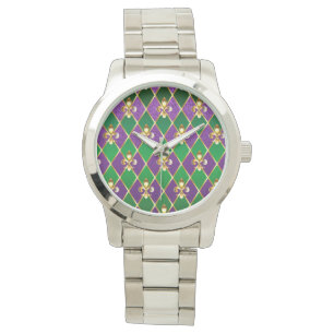 Juwelry Background Mardi Gras Horloge