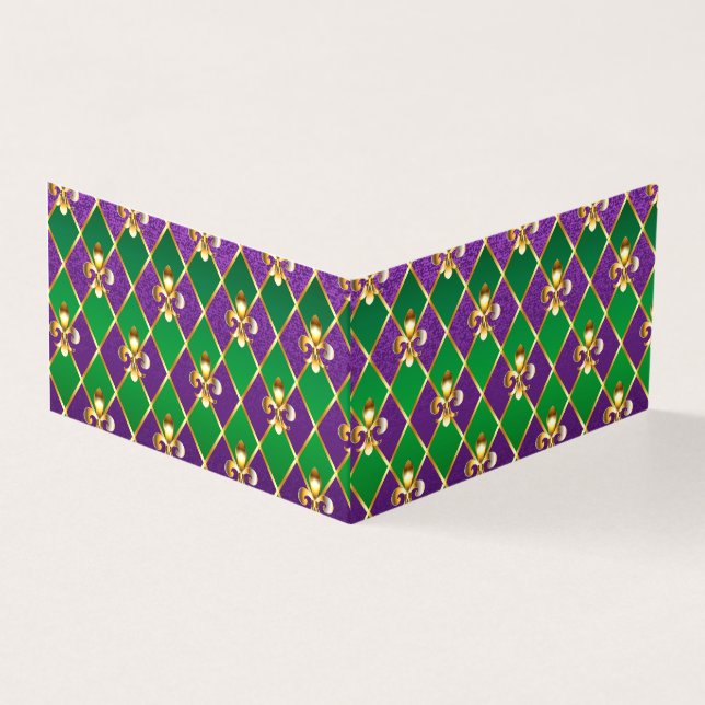 Juwelry Background Mardi Gras Kaart (Buitenkant)