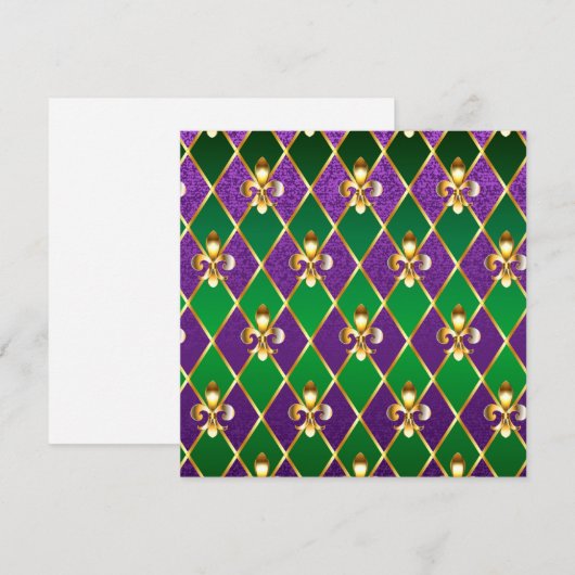 Juwelry Background Mardi Gras Kaart (Voorkant / Achterkant)