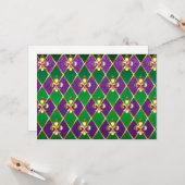 Juwelry Background Mardi Gras Kaart (Voorkant / Achterkant in situ)