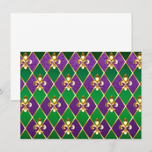 Juwelry Background Mardi Gras Kaart (Voorkant / Achterkant)