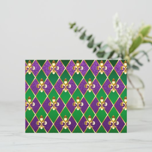 Juwelry Background Mardi Gras Kaart (Staand voorkant)